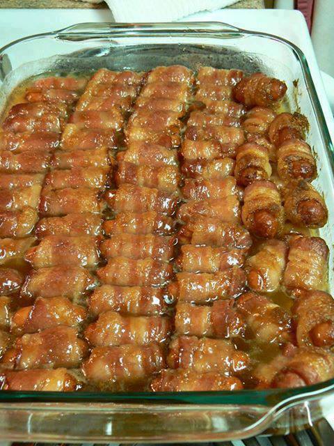BACON-WRAPPED-SMOKIES-WITH-BROWN-SUGAR-AND-BUTTER