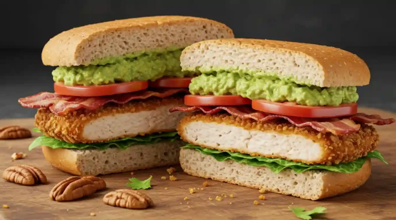 Crispy Chicken, Avocado, Bacon, Lettuce, and Tomato Sandwiches