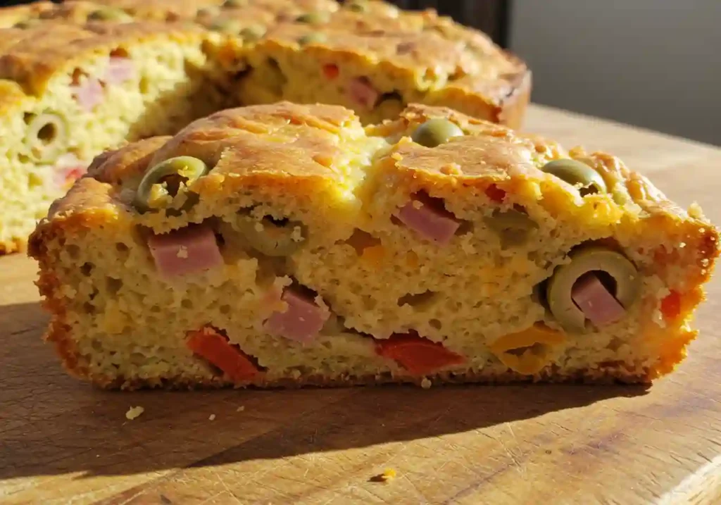 savory quick bread with cheese and olives