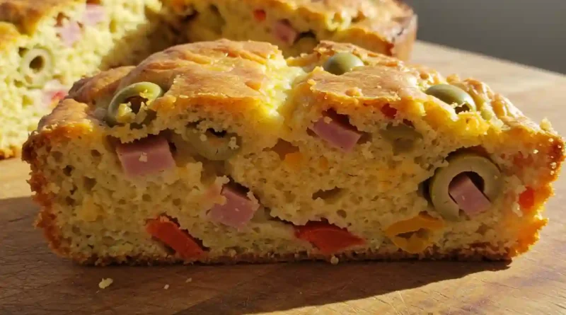 savory quick bread with cheese and olives
