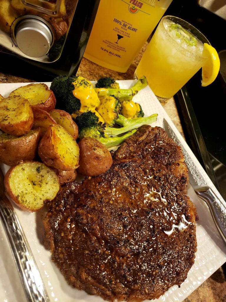 Perfectly Roasted Steak and Potatoes on a Platter