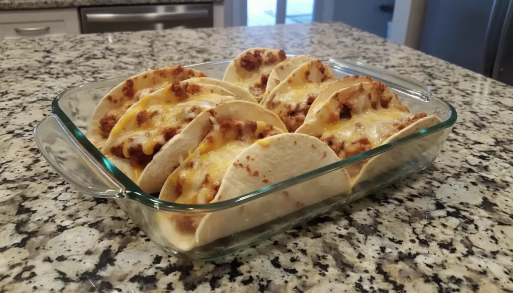 Simple Ground Beef Oven Baked Tacos