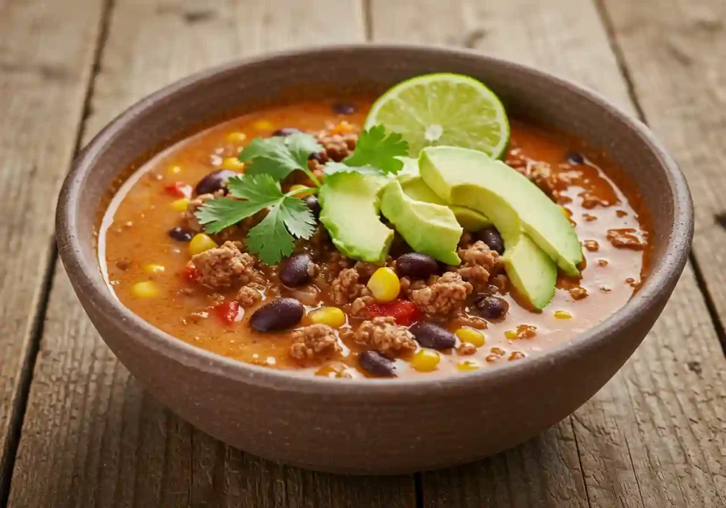Creamy Beef Taco Soup
