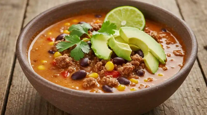 Creamy Beef Taco Soup