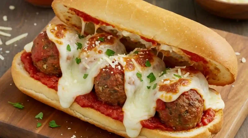 Oven Baked Meatball Sandwiches