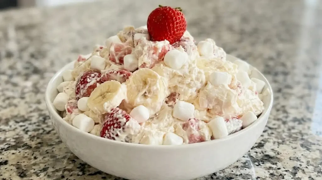 Best Strawberry Banana Cheesecake Salad Recipe