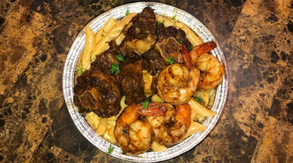 Creamy Oxtail and Jerk Shrimp Rasta Pasta Recipe