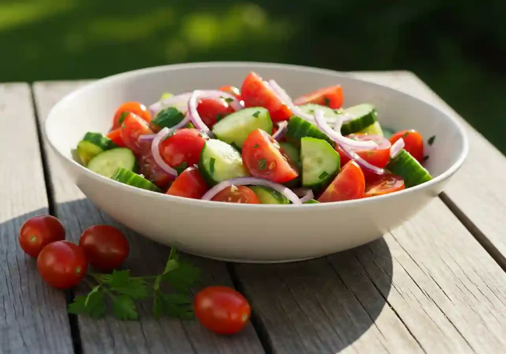 Marinated Cucumbers, Onions, and Tomatoes