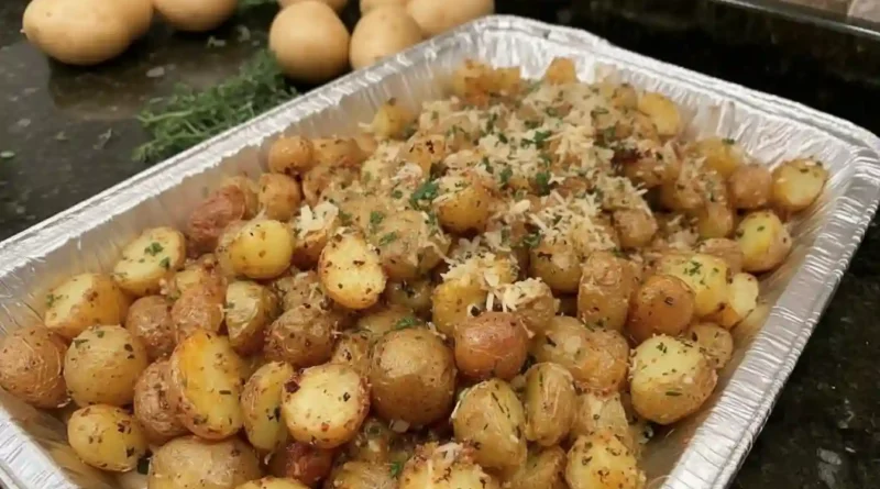Crispy Roasted Garlic Parmesan Potatoes