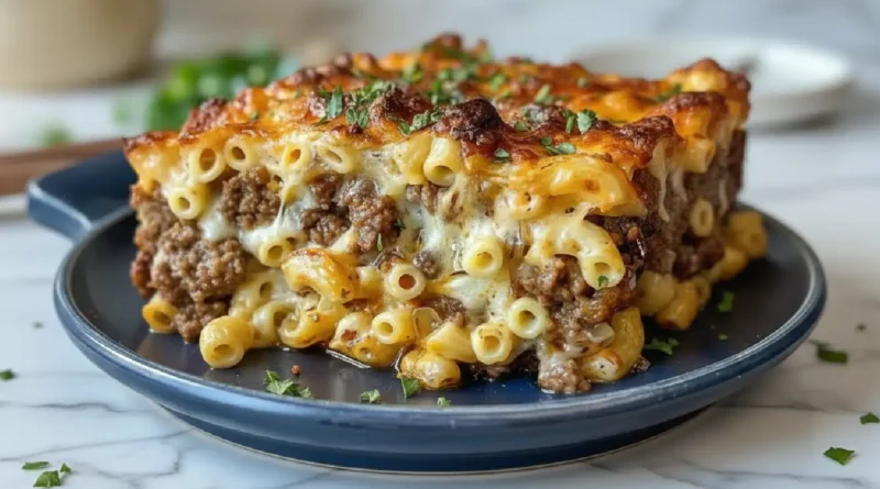 Mac and Cheese Meatloaf Casserole