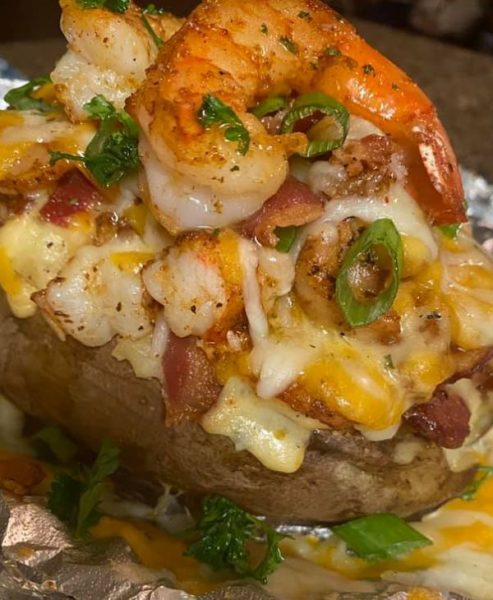 Cajun Shrimp Loaded Baked Potato