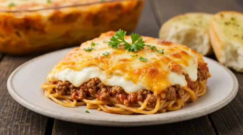 Cheesy Baked Spaghetti