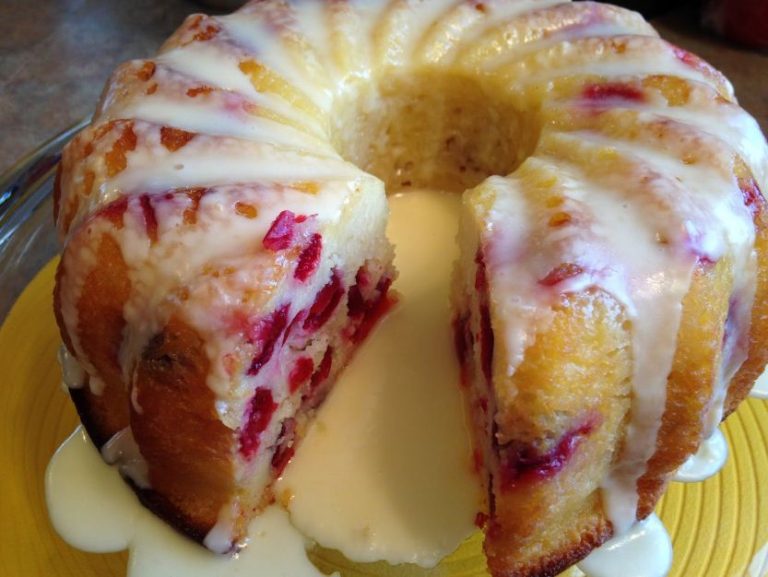 Cranberry Bundt Cake With Butter Sauce - My Grandma's Pie