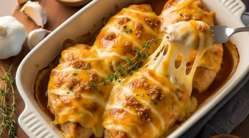 Cheesy Garlic Baked Chicken Recipe