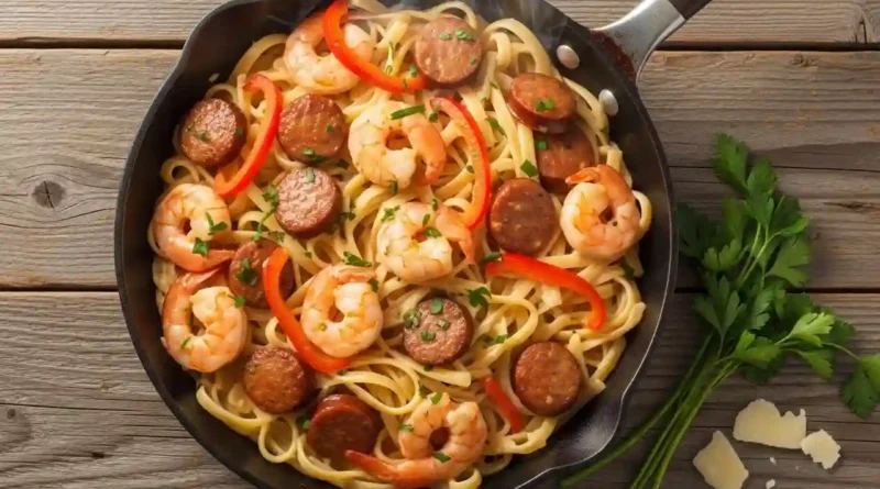 Creamy Cajun Shrimp and Sausage Pasta