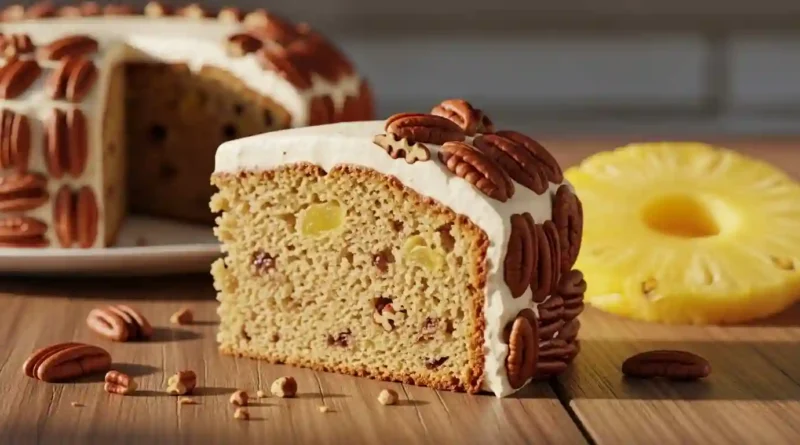 Pineapple Cake with Pecan Frosting