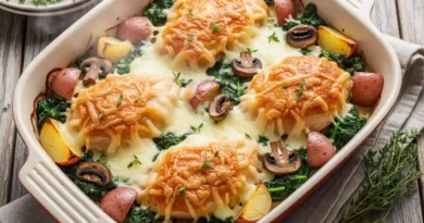 Smothered Chicken with Spinach and Mushrooms Recipe