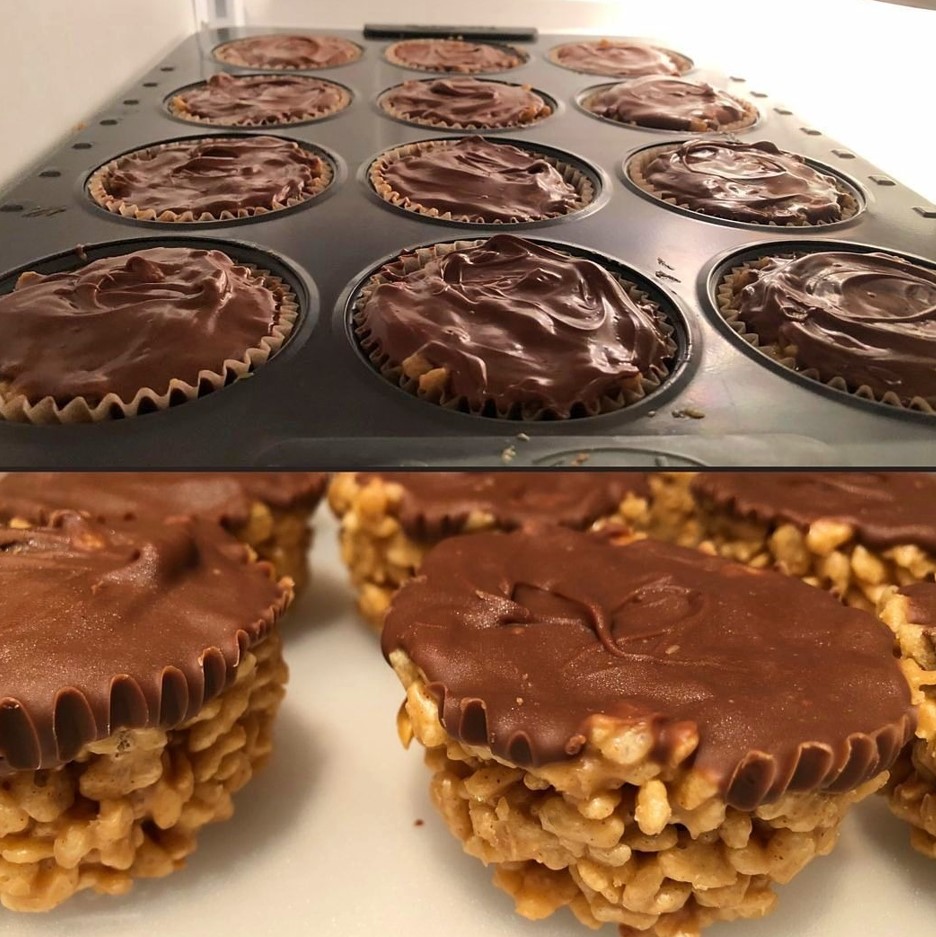 Peanut Butter Balls with Chocolate Rice Krispies