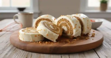 Carrot Cake Roll with Cream Cheese Frosting Filling Recipe