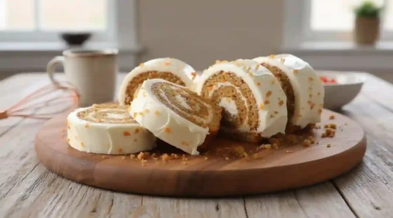 Carrot Cake Roll with Cream Cheese Frosting Filling Recipe