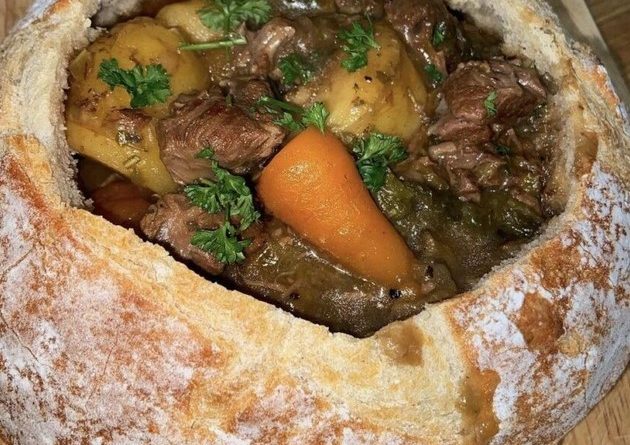 Hearty Beef Stew in a Bread Bowl - Culinary Perfection