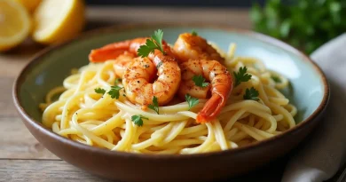 Cajun BBQ Shrimp Scampi Linguine