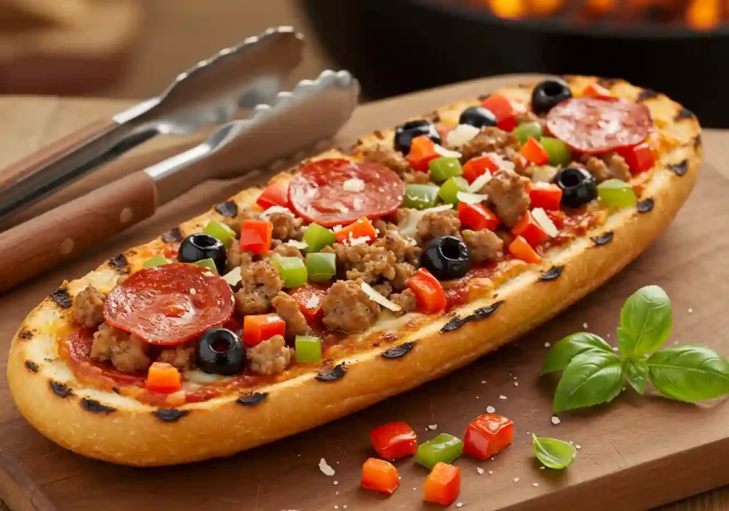 Grilled French Bread Pizza Supreme