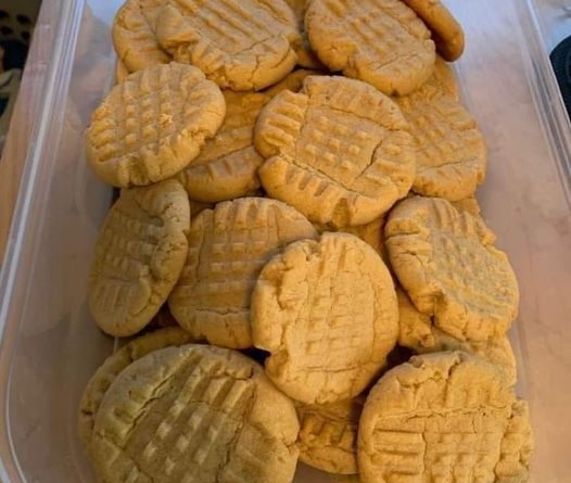 Peanut Butter Cookies - Golden perfection with a crisscross pattern, showcasing the delightful combination of butter, peanut butter, and a touch of sweetness.