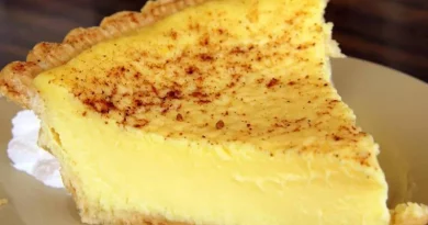 Old-Fashioned Cream Custard Pie with Crispy Golden Crust