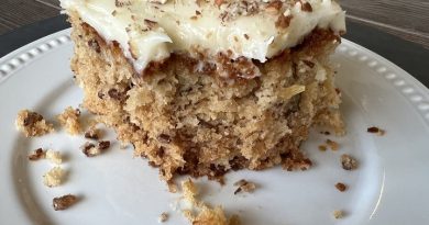 Preacher Cake - A moist and flavorful delight topped with cream cheese frosting and chopped pecans.