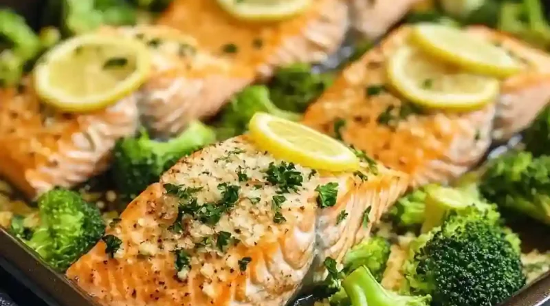 Baked Salmon and Broccoli