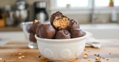 Chocolate Peanut Butter Balls with Rice Krispies