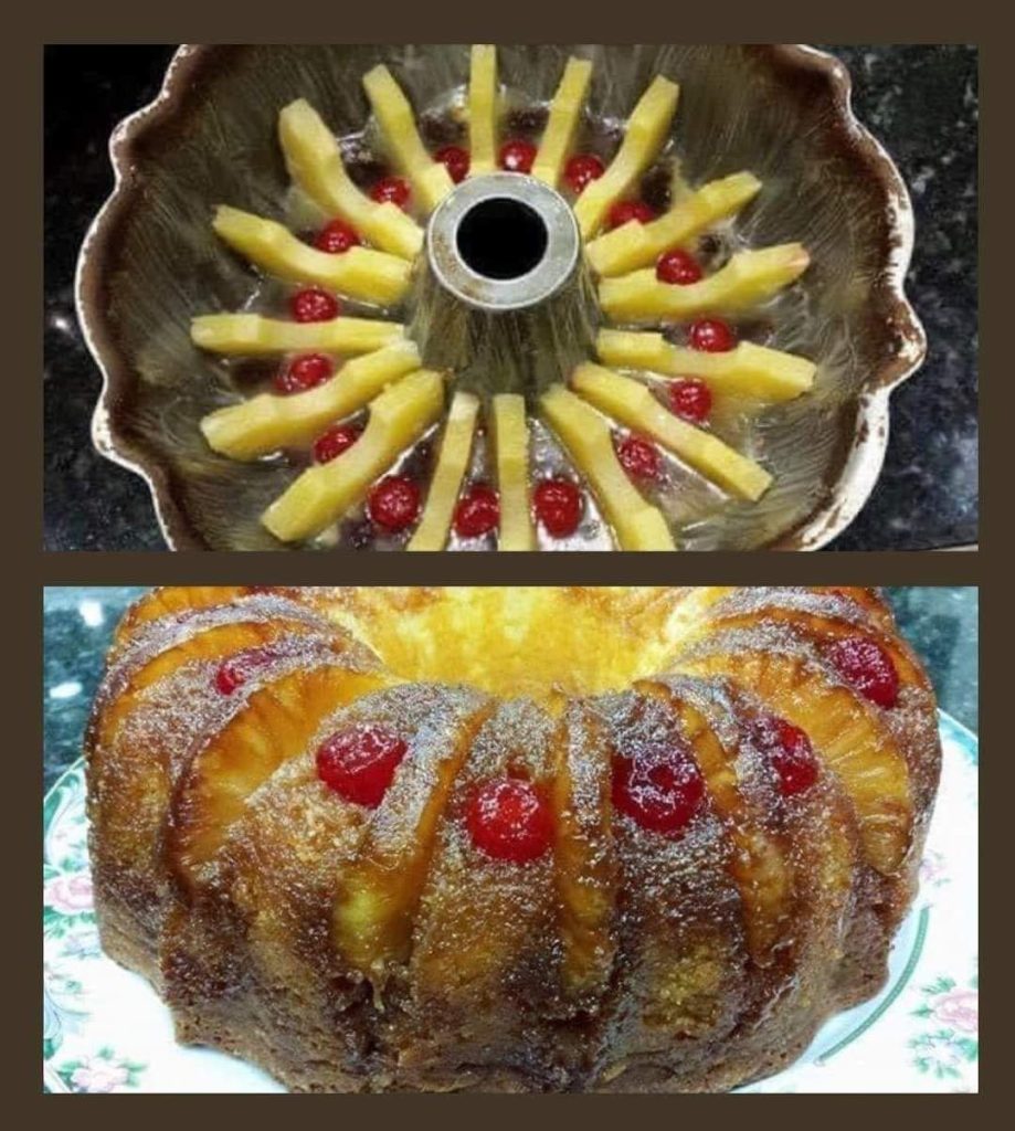 Pineapple Upside Down Bundt Cake - A decadent dessert with pineapple rings, cherries, and rich brown sugar, baked to perfection