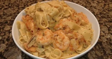 Creamy Shrimp Fettuccine Pasta With Homemade Alfredo Sauce