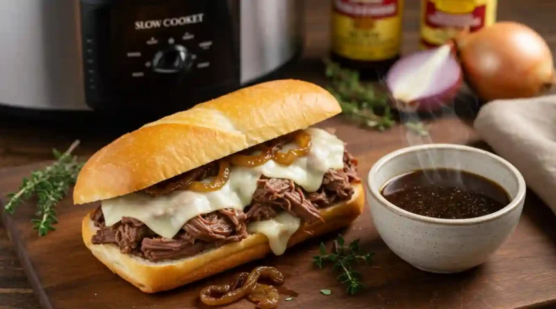 Slow Cooker French Dip Sandwich