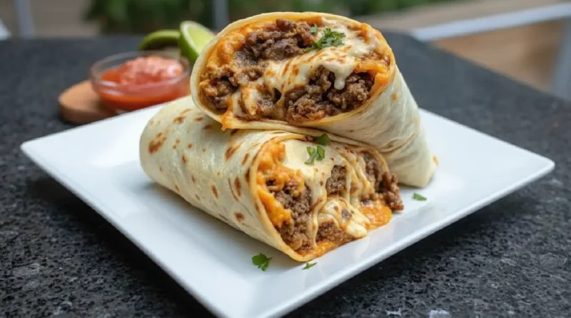 Stuffed Ground Beef Burrito Recipe