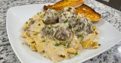 Swedish Meatballs with Egg Noodles
