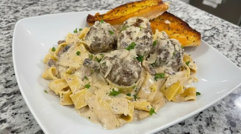 Swedish Meatballs with Egg Noodles