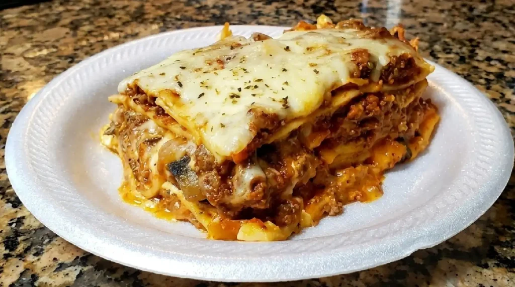 Homemade Lasagna with Fresh Ingredients and Sangria