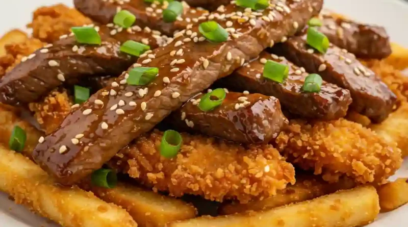 Honey Garlic Steak and Chicken Fries