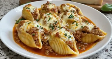 Beef-Stuffed Shells with Creamy Ricotta Filling