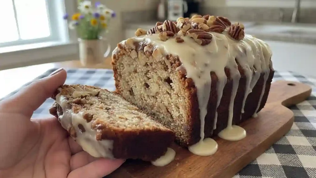 Butter Pecan Cake Loaf with Cream Cheese Icing