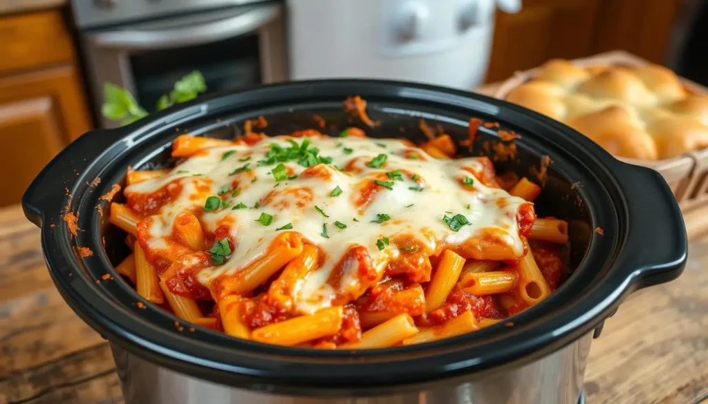 Easy Slow Cooker Baked Ziti