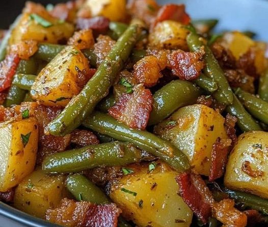 Ranch Green Beans and Potatoes with Bacon