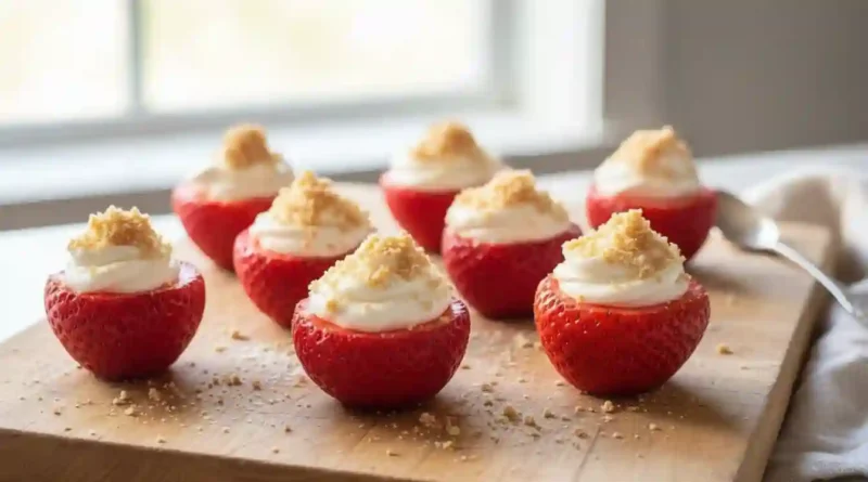 Cheesecake deviled strawberries
