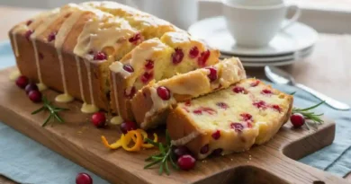 Cranberry Orange Bread - Moist and flavorful loaf with juicy cranberries, perfect for a delightful treat.