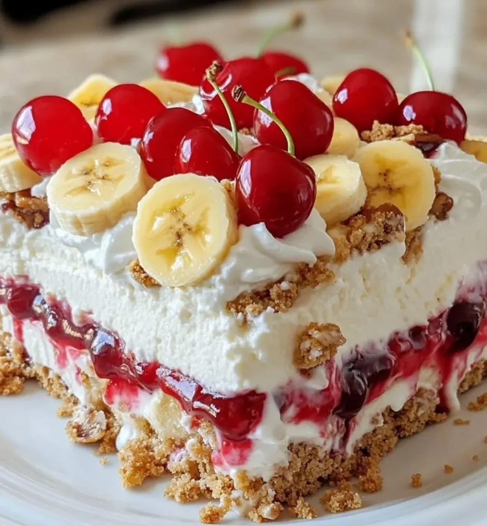 No-Bake Banana Split Cake: