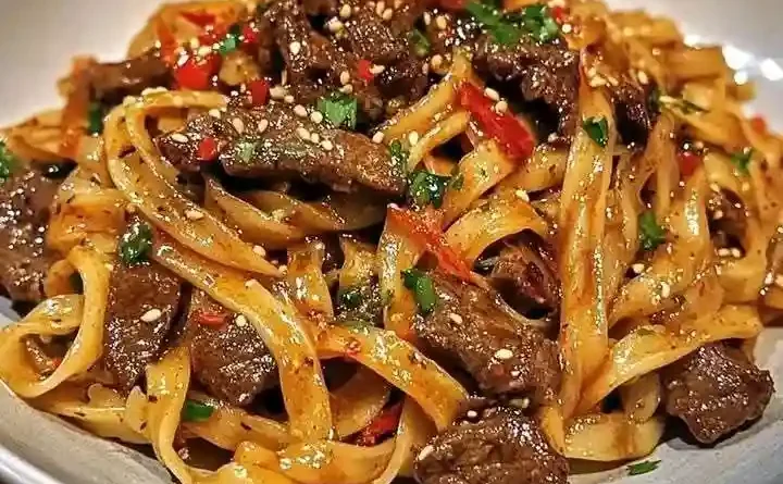 Asian spiced beef noodles