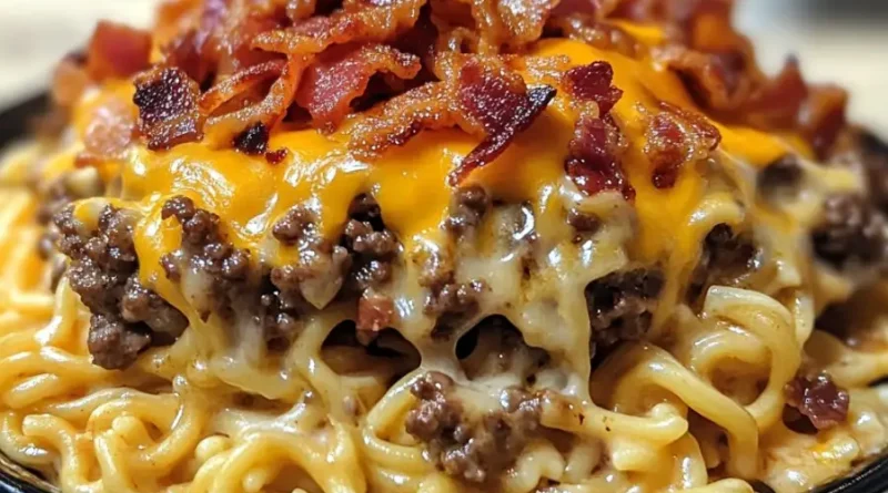 Bacon Cheeseburger Noodle Bake
