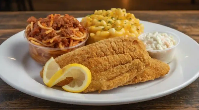 Fried Catfish, candied yams, Mac and cheese, collard greens and cornbread recipe